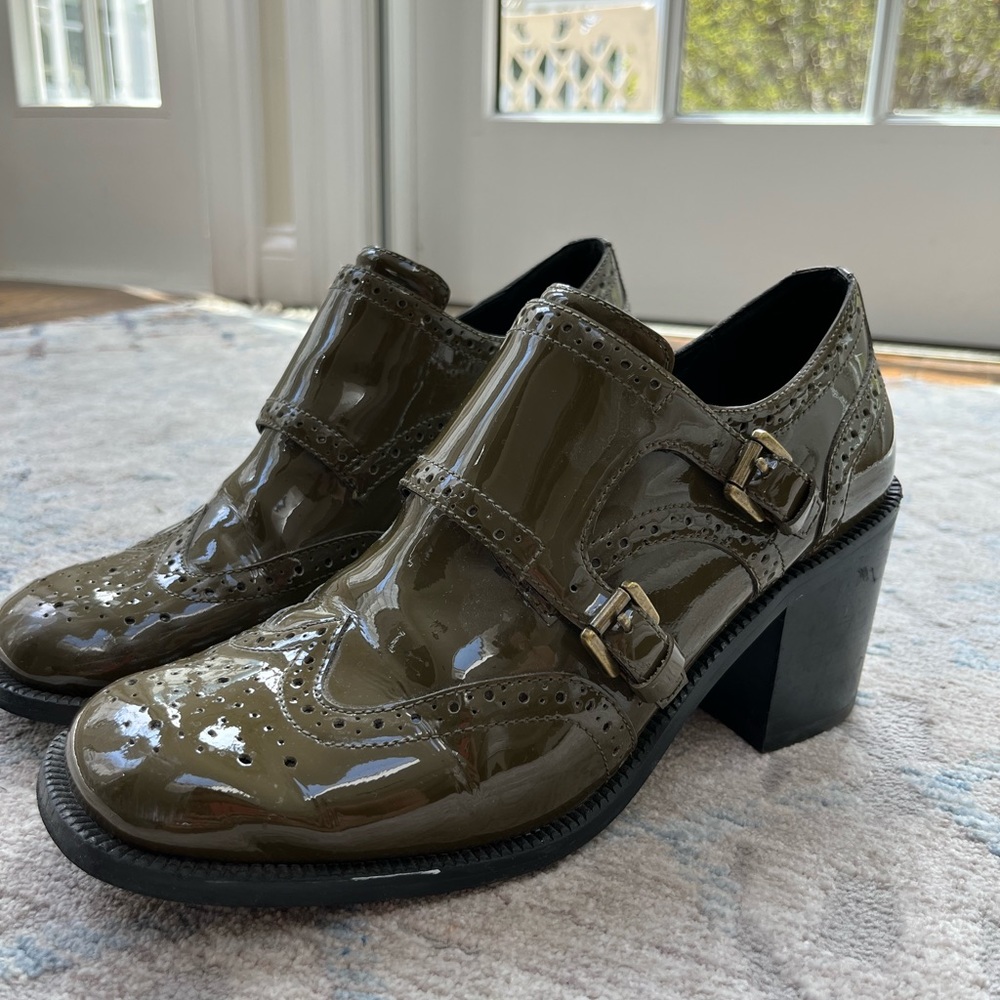 Jeffrey Campbell “Monk Heeled Shooties” Color Olive